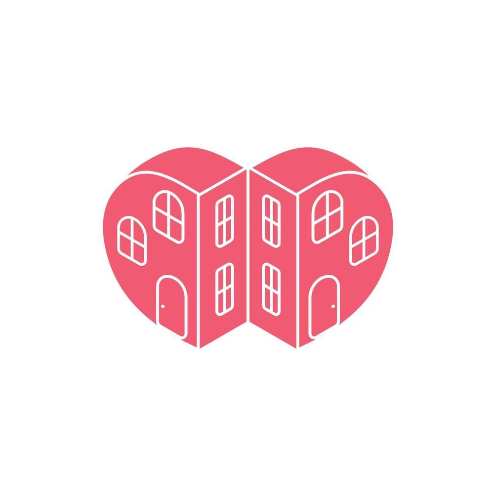 amore cuore casa dolce appartamento design simbolo vettore
