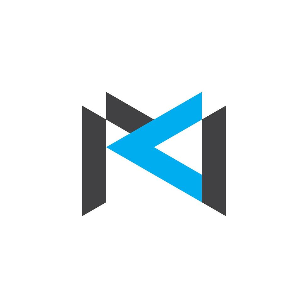 lettera mk logo geometrico astratto vettore