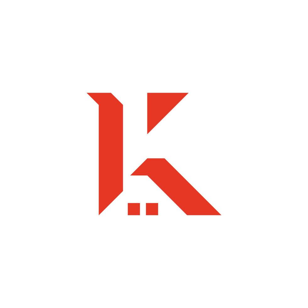 lettera k forma domestica astratta logo geometrico vettore