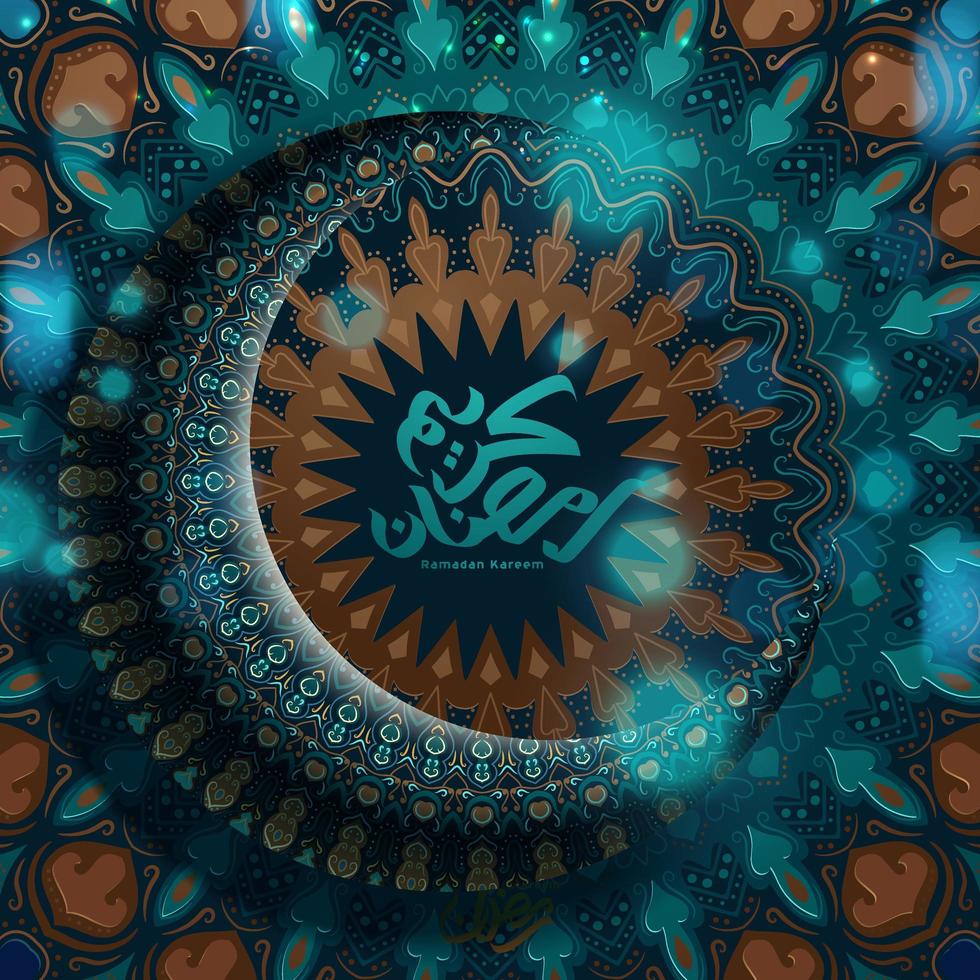 Ramadan Kareem quadrato intricato saluto design vettore