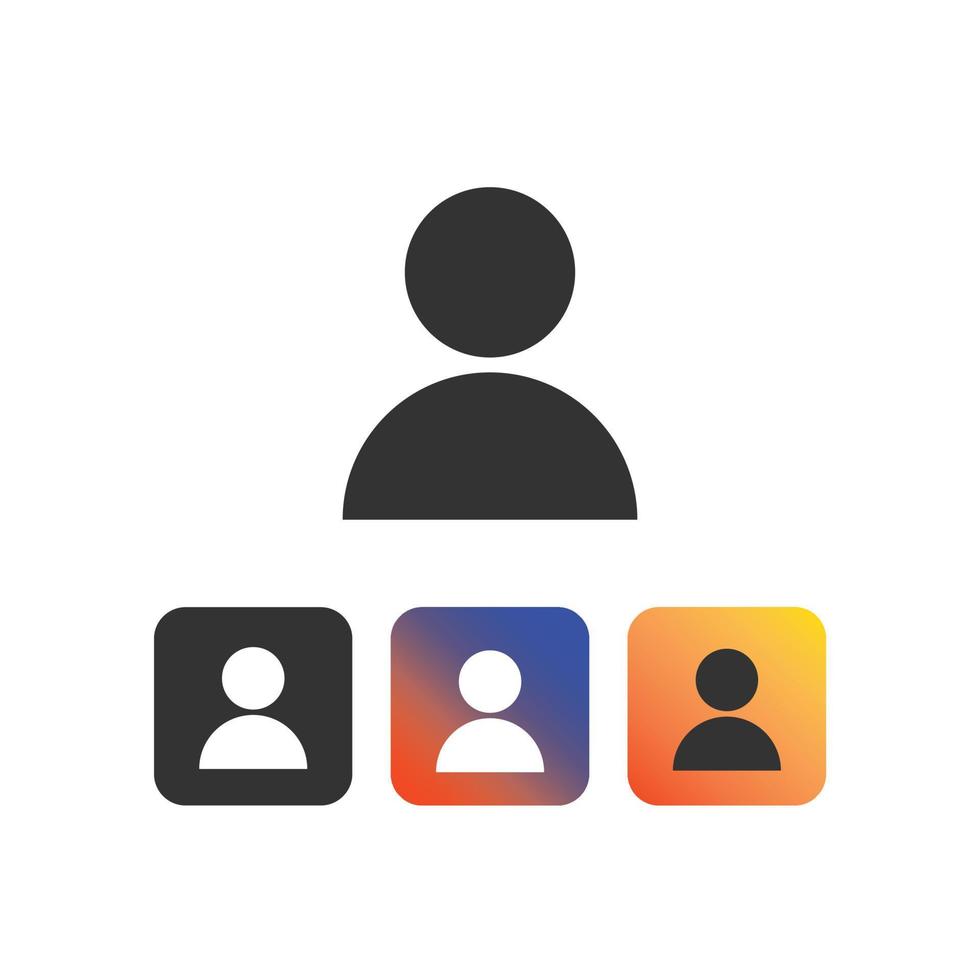 illustrazione di un'icona del glifo utente con uno sfondo bianco, il design vettoriale è molto adatto per siti Web, app, banner, dispositivi mobili e altri.