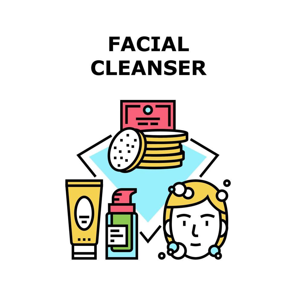 illustrazione a colori del concetto di vettore del detergente per il viso