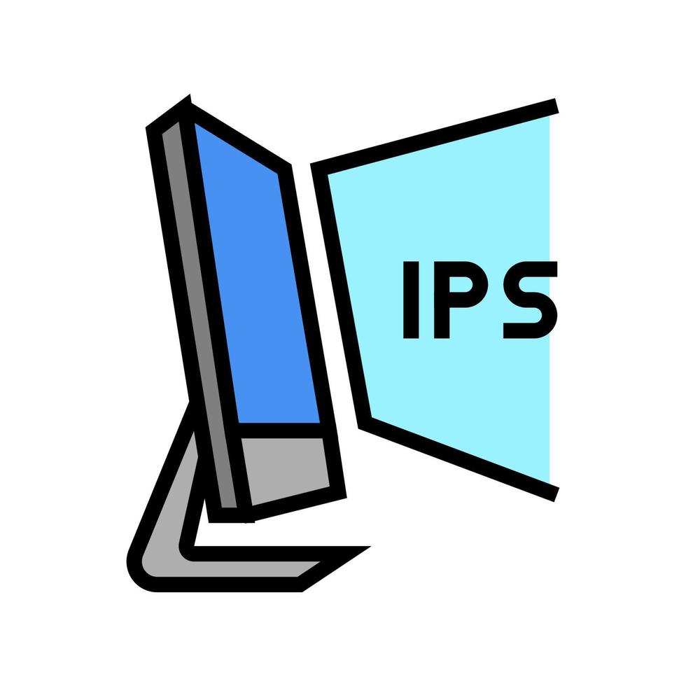 illustrazione vettoriale dell'icona a colori del display del computer ips