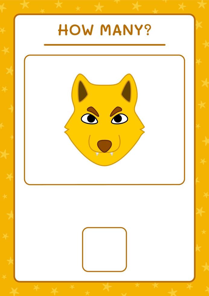 quanti lupi, gioco per bambini. illustrazione vettoriale, foglio di lavoro stampabile vettore