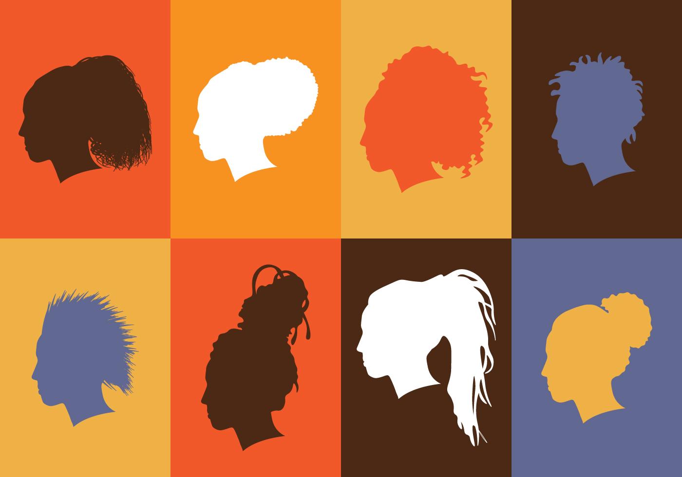 Silhouette stilizzate di donne. Set di icone - Grafica 