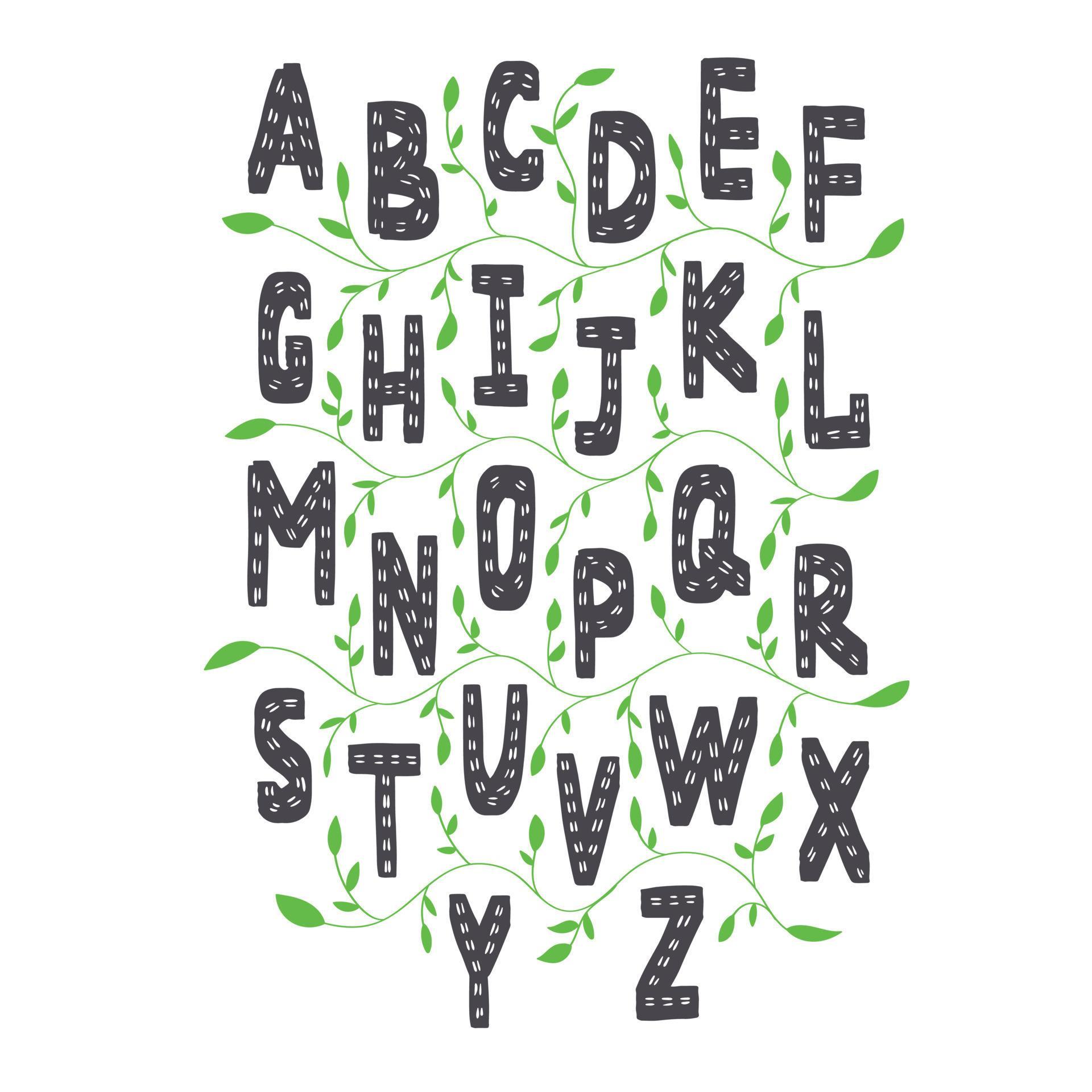 alfabeto inglese in stile scandinavo vettore