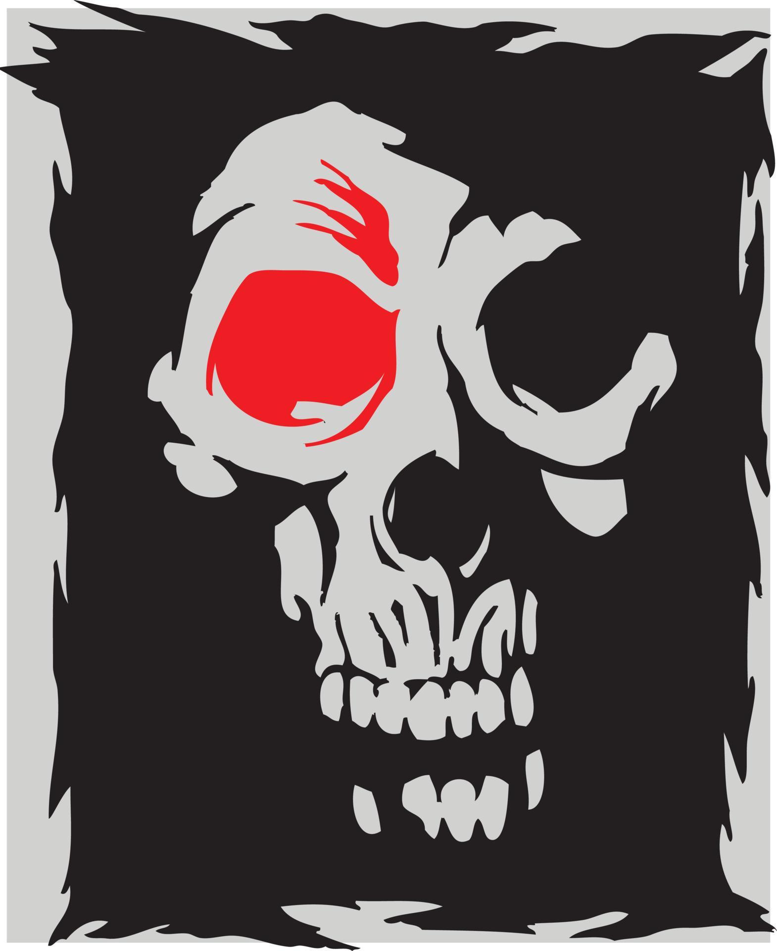 illustrazione astratta della siluetta del cranio di vettore di una testa umana di colore di arte di vettore del cranio decorativo