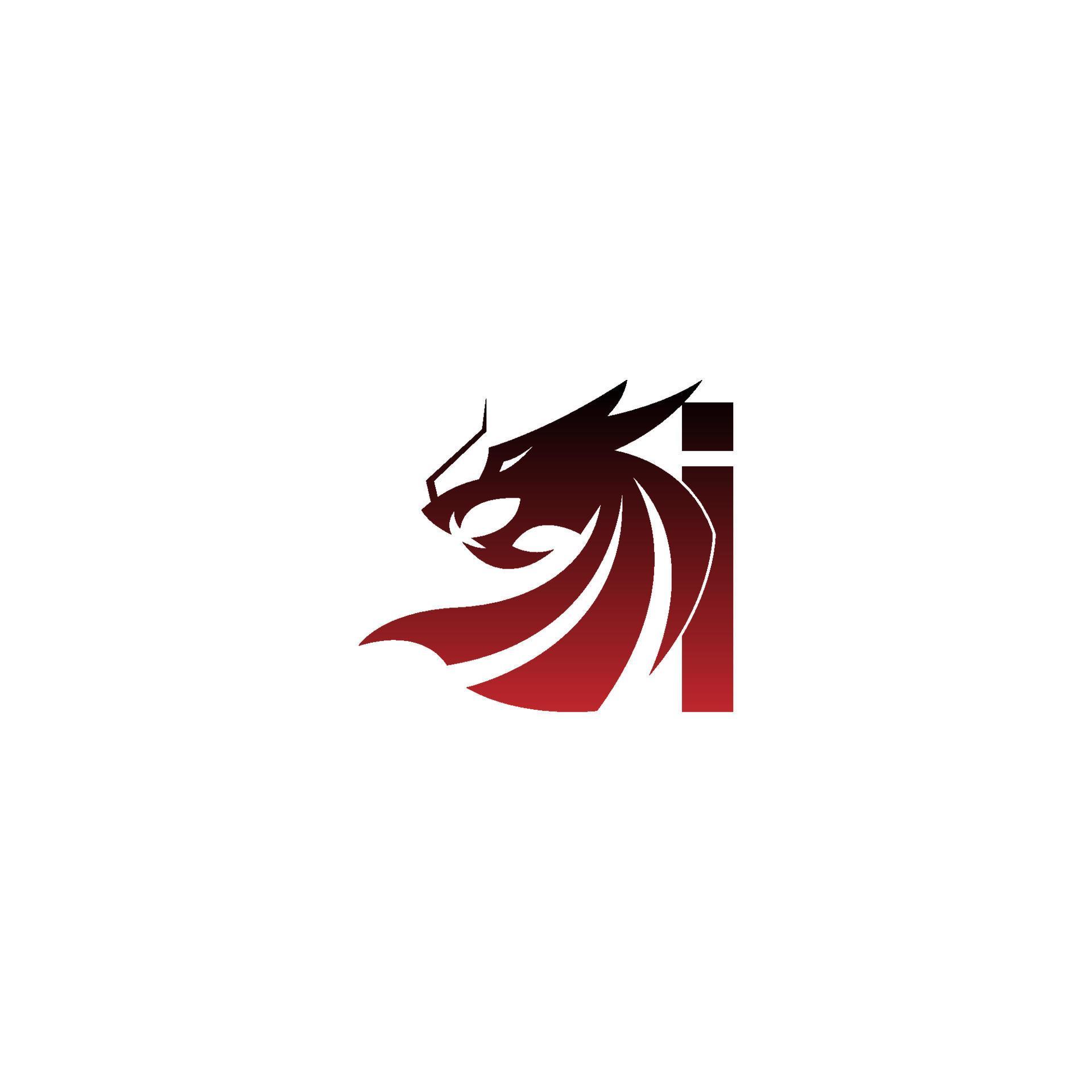 icona del logo della lettera i con il vettore di disegno del drago