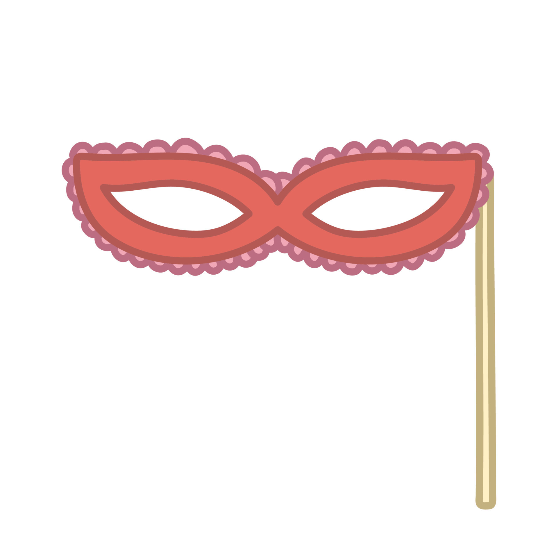 rosso carnevale maschera con bastone. vettore illustrazione isolato su  bianca sfondo. 11762834 Arte vettoriale a Vecteezy