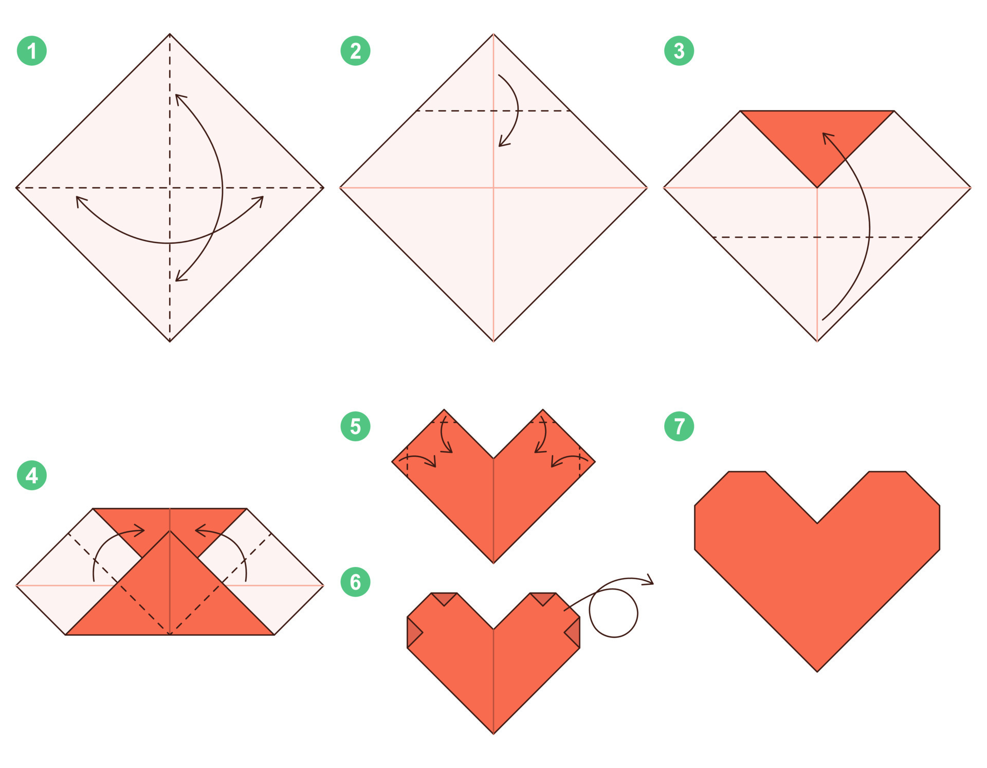 Origami cuore facile da fare in 4 minuti