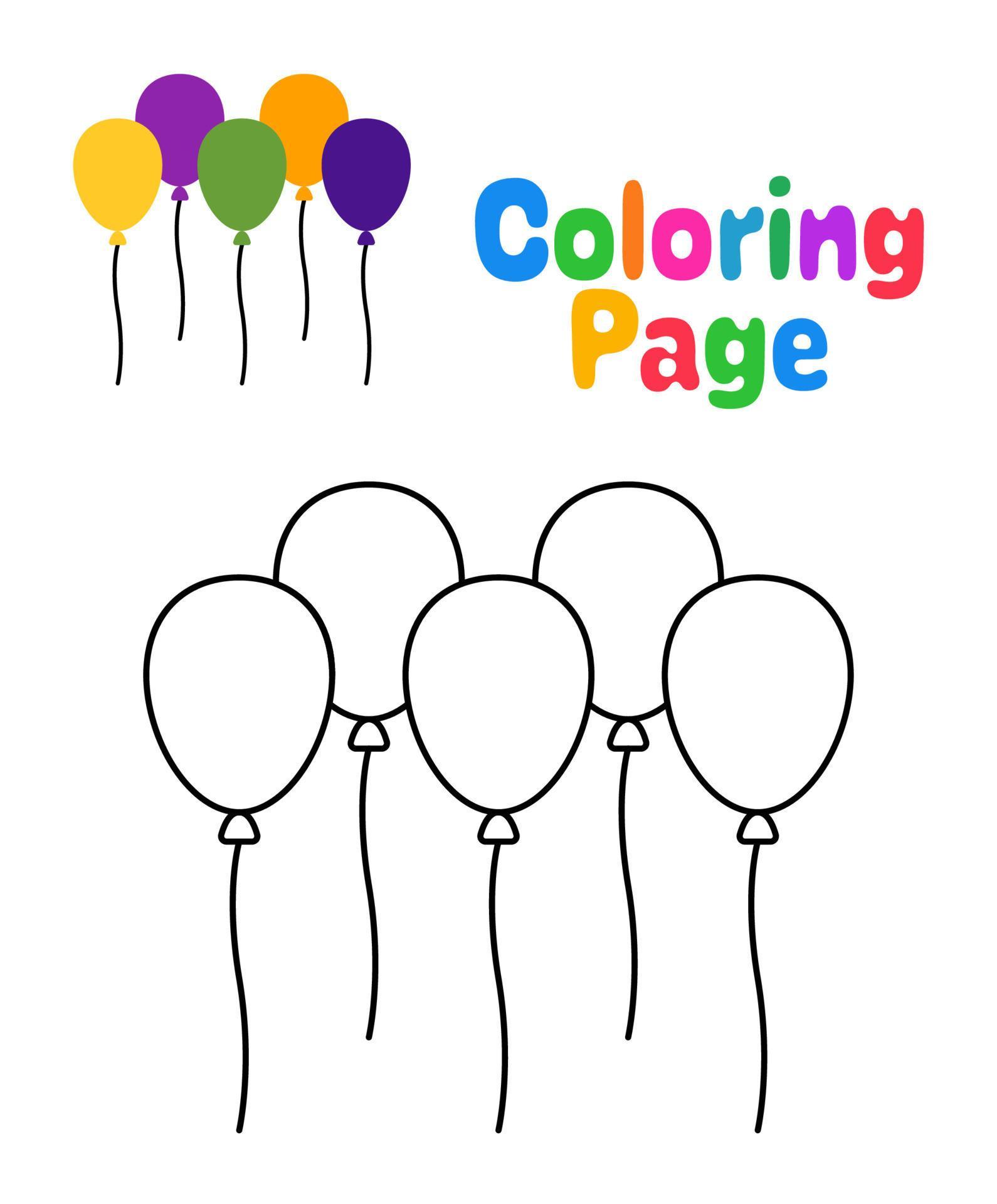 colorazione pagina con palloncini per bambini 17770273 Arte vettoriale a  Vecteezy