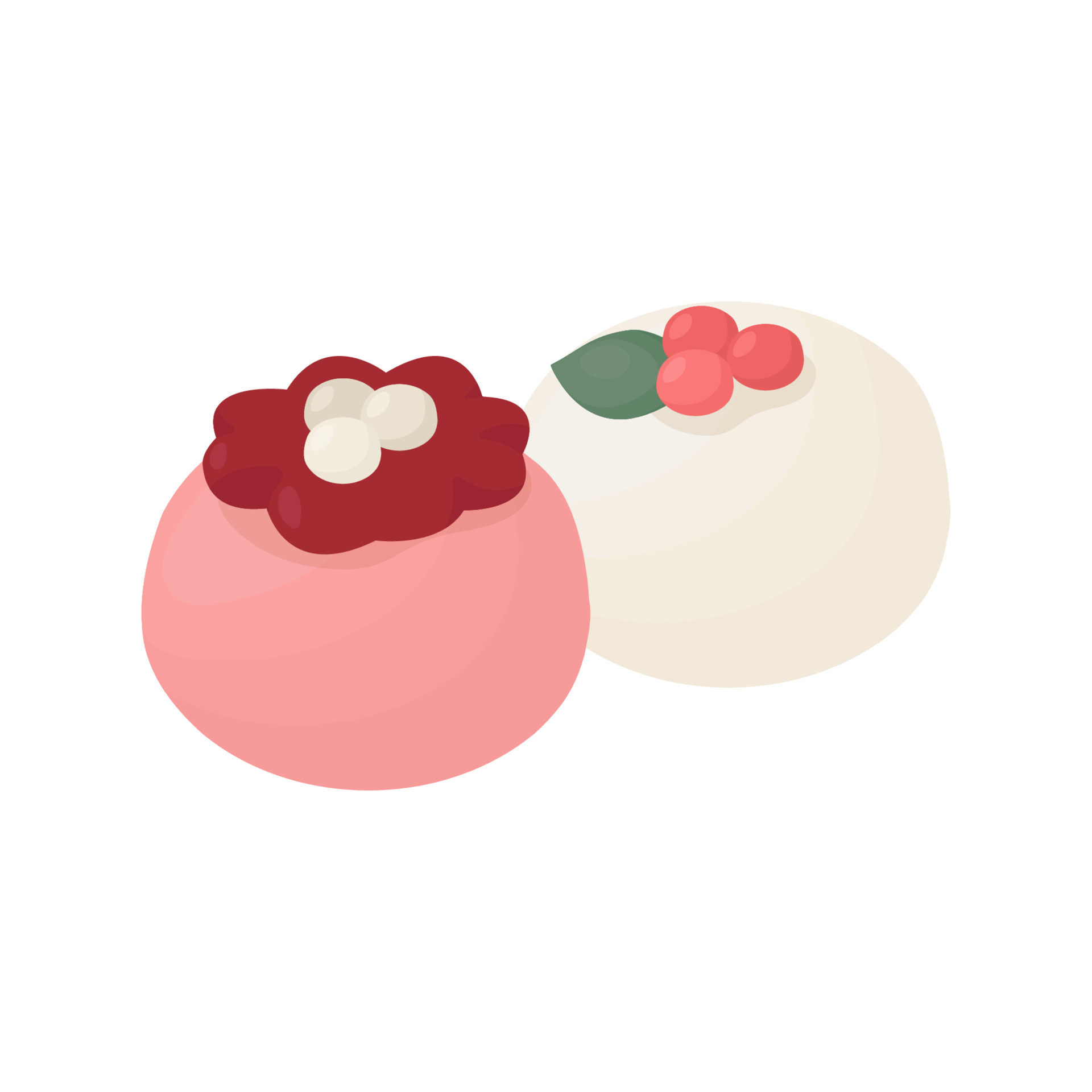 rosa e bianca wagashi, mochi, riso torta, tradizionale giapponese dolce  18915760 Arte vettoriale a Vecteezy