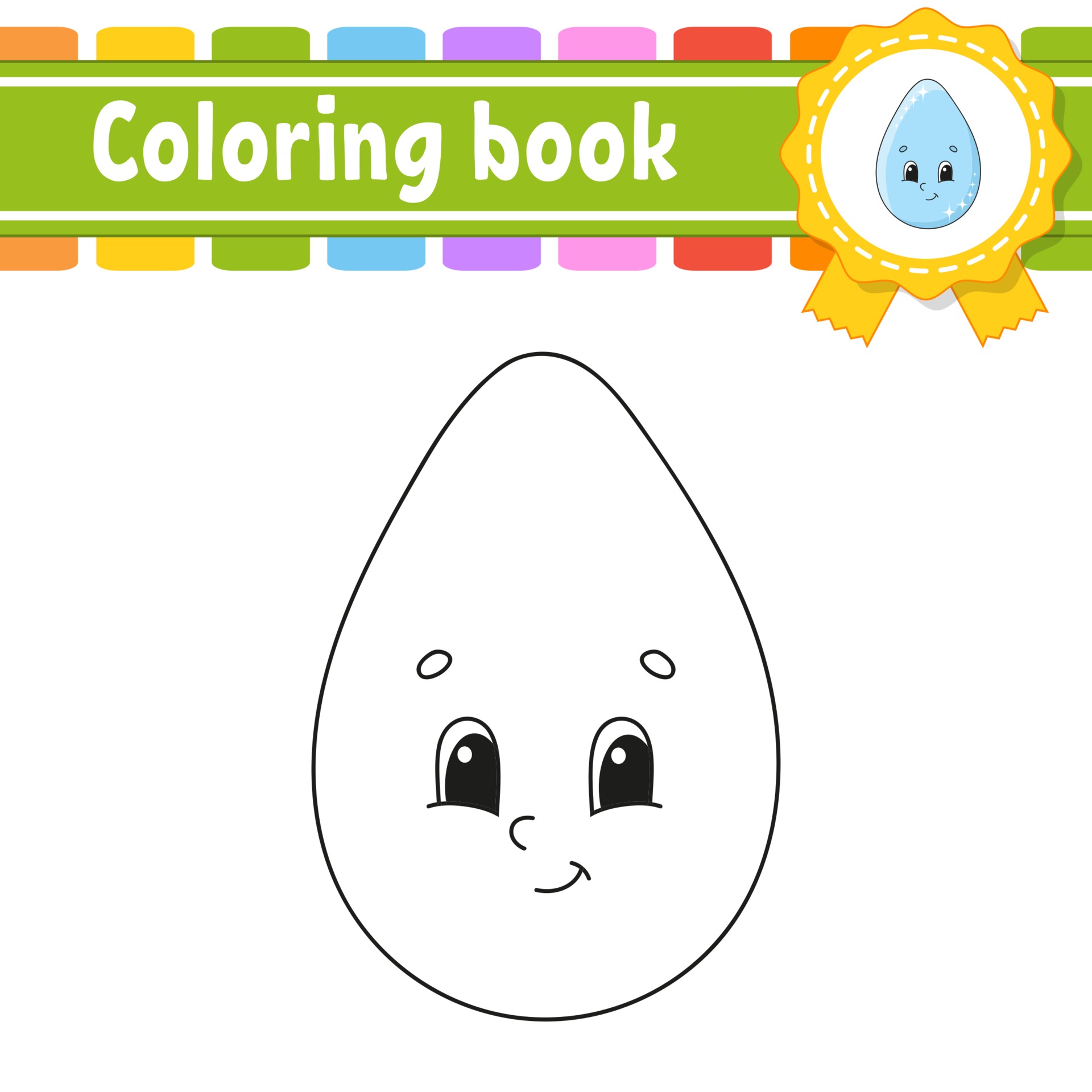 libro da colorare per bambini con goccia d'acqua. carattere