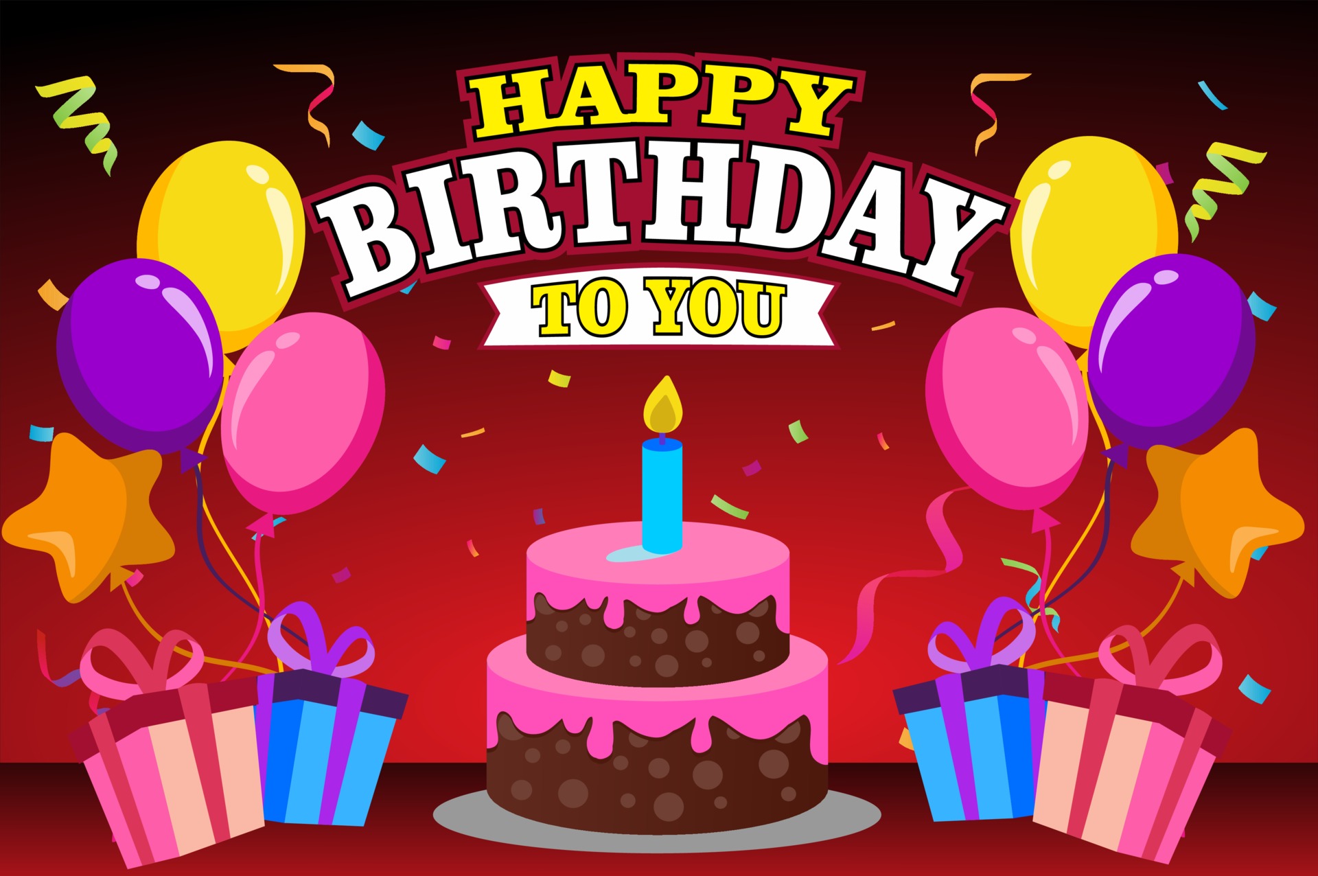 Palloncini Happy Birthday Torta (CMYK) 100pz