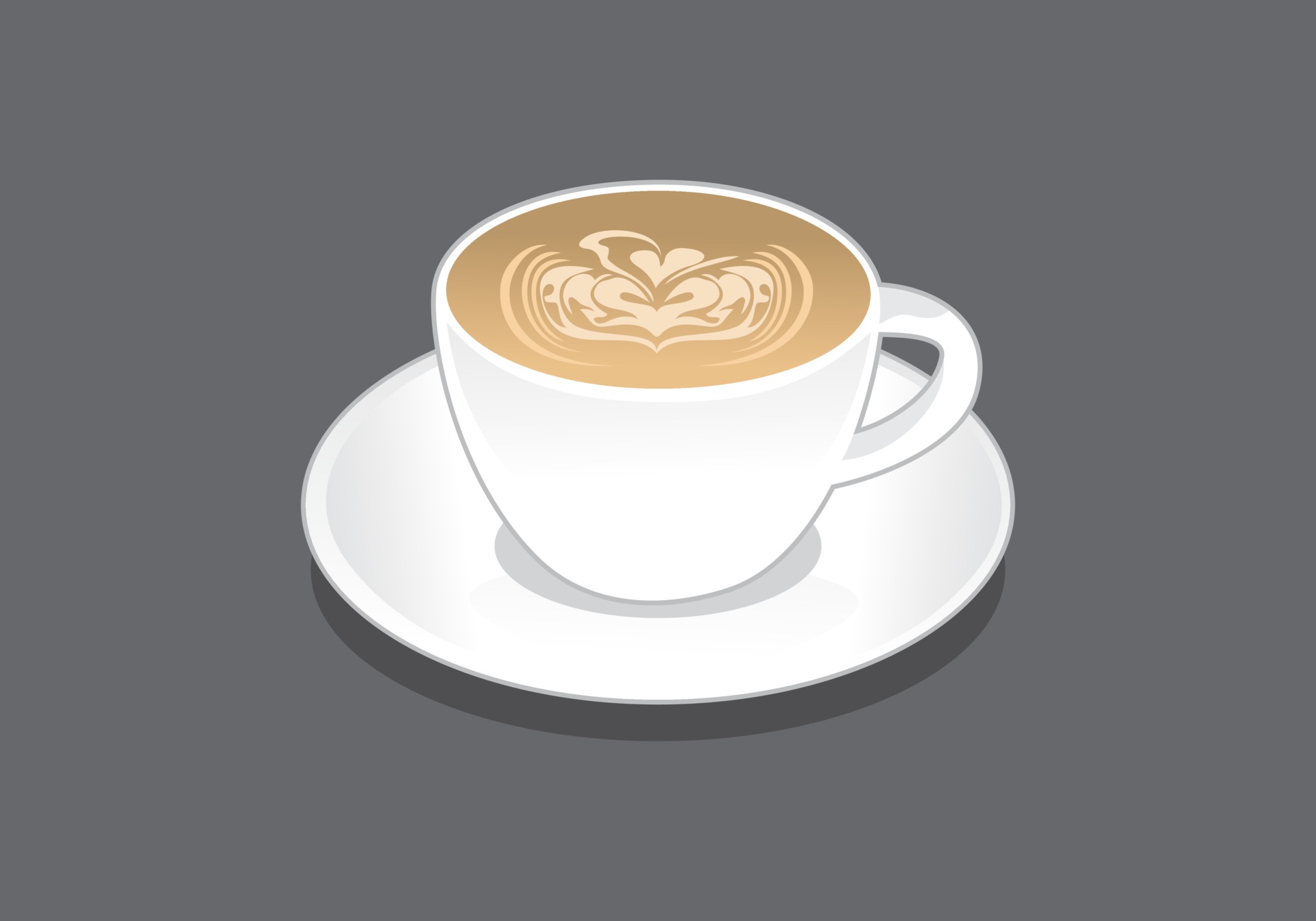 una tazza di caffè espresso cappuccino macchiato tazza bianca isolato sfondo  nero design 2285706 Arte vettoriale a Vecteezy