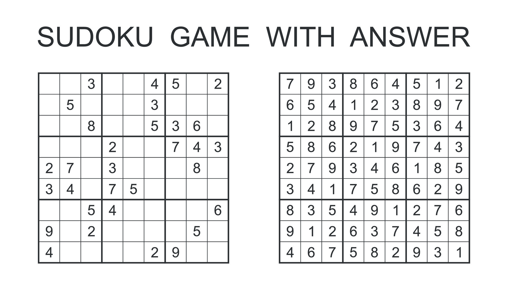 sudoku gioco con Rispondere. vettore puzzle gioco con numeri per bambini e  adulti. illustrazione su bianca sfondo. 26161839 Arte vettoriale a Vecteezy