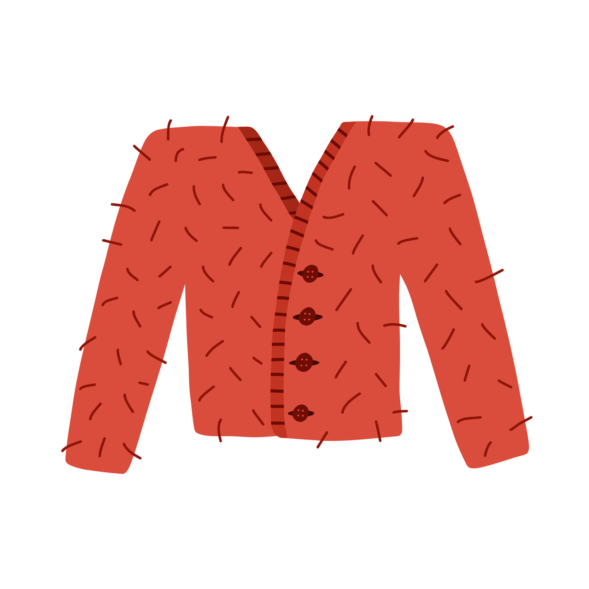 carino autunno cardigan per freddo tempo metereologico con pulsanti. a  maglia caldo Abiti con attaccare su lana e moderno design. hygge mano  disegnato clip arte isolato su sfondo nel scandinavo stile. 26559703