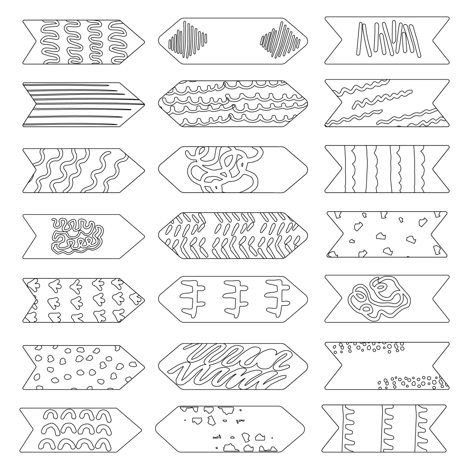 mano disegnato schema segnalibri, adesivi 29108093 Arte vettoriale