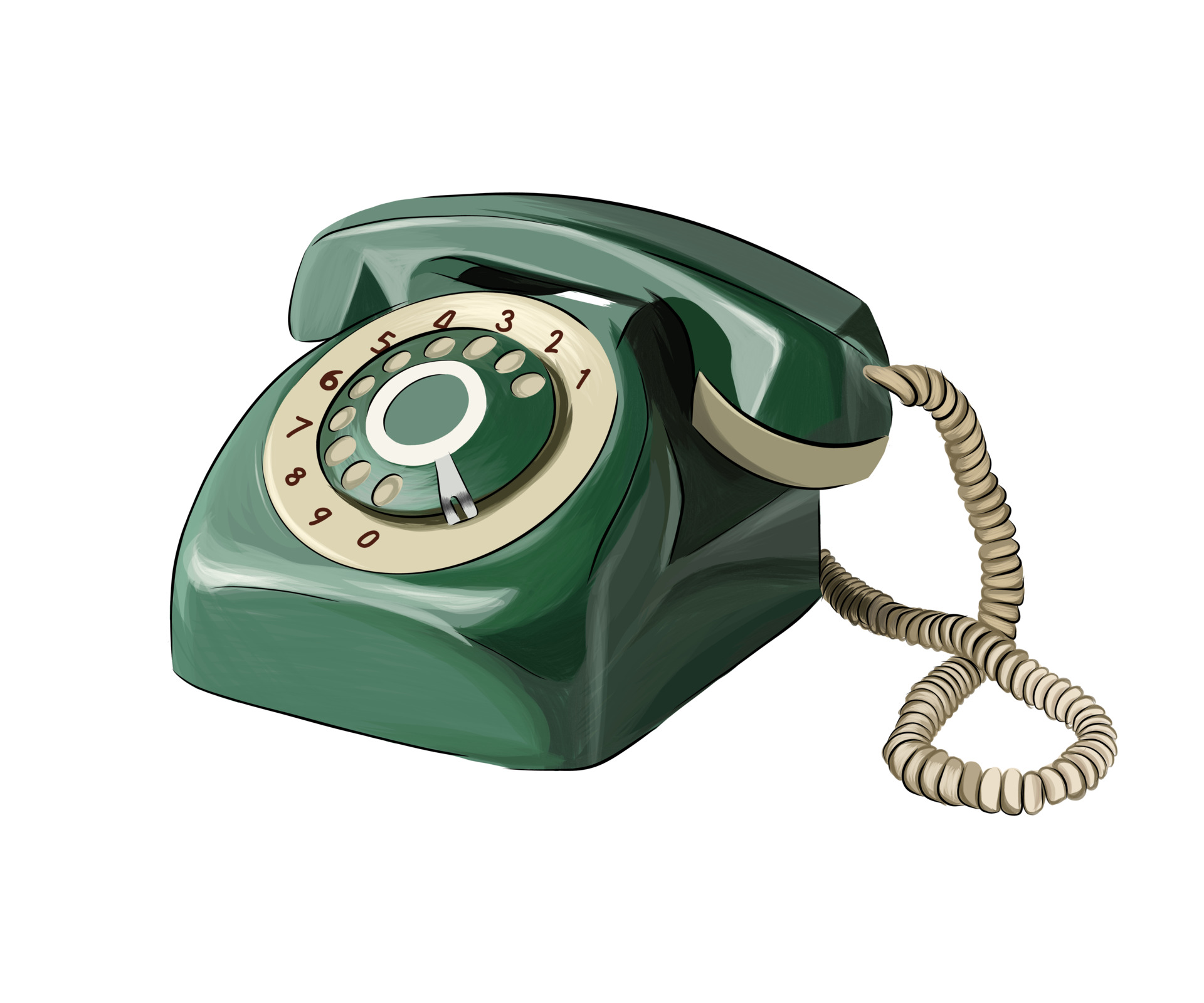 telefono vintage verde da vernici multicolori. spruzzata di acquerello,  disegno colorato, realistico. illustrazione vettoriale di vernici 3621329  Arte vettoriale a Vecteezy