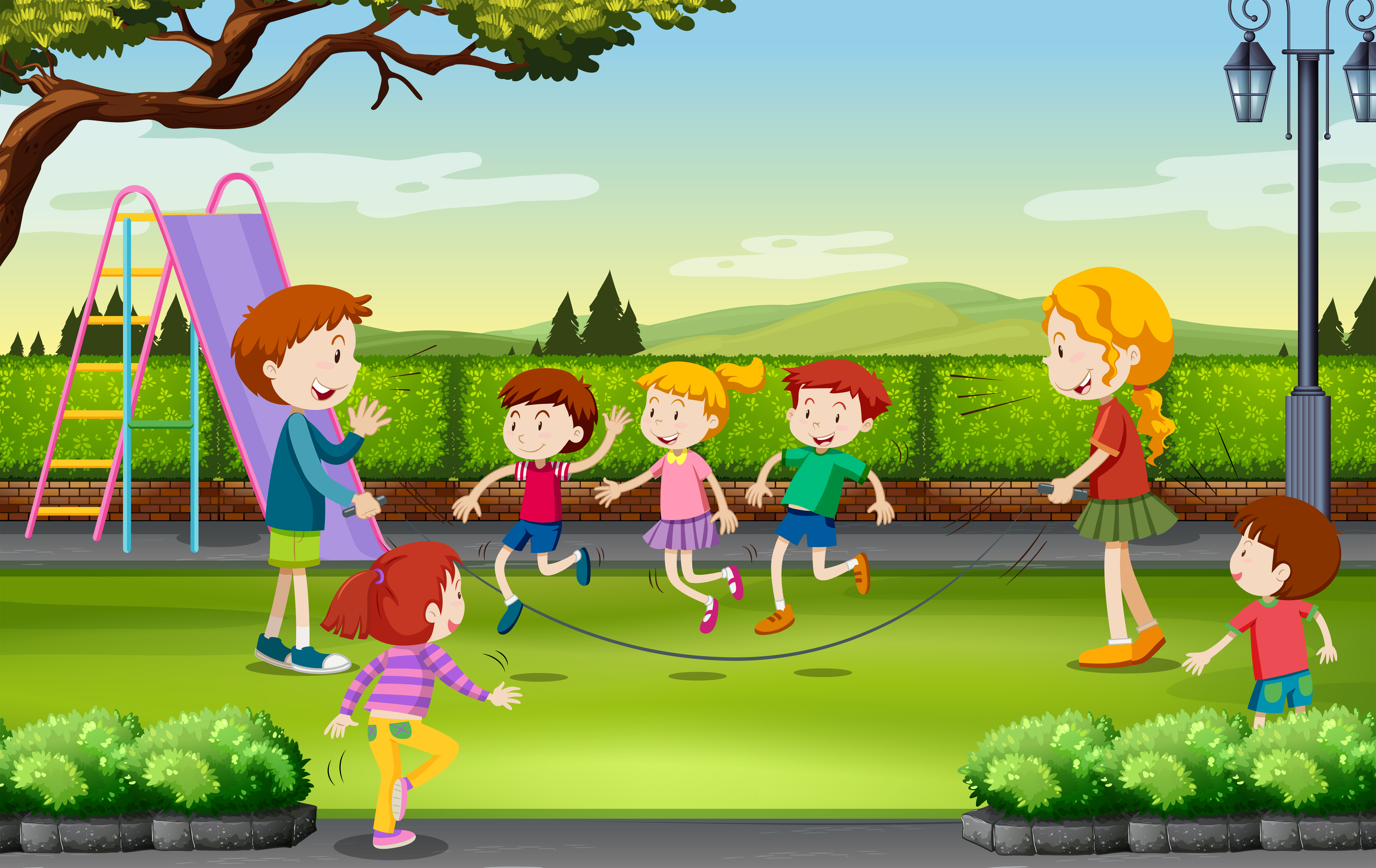 На свежем воздухе на английском. Игры на свежем воздухе для детей. Прогулка на свежем воздухе рисунки. Дети играют в парке. Дети в парке мультяшные.
