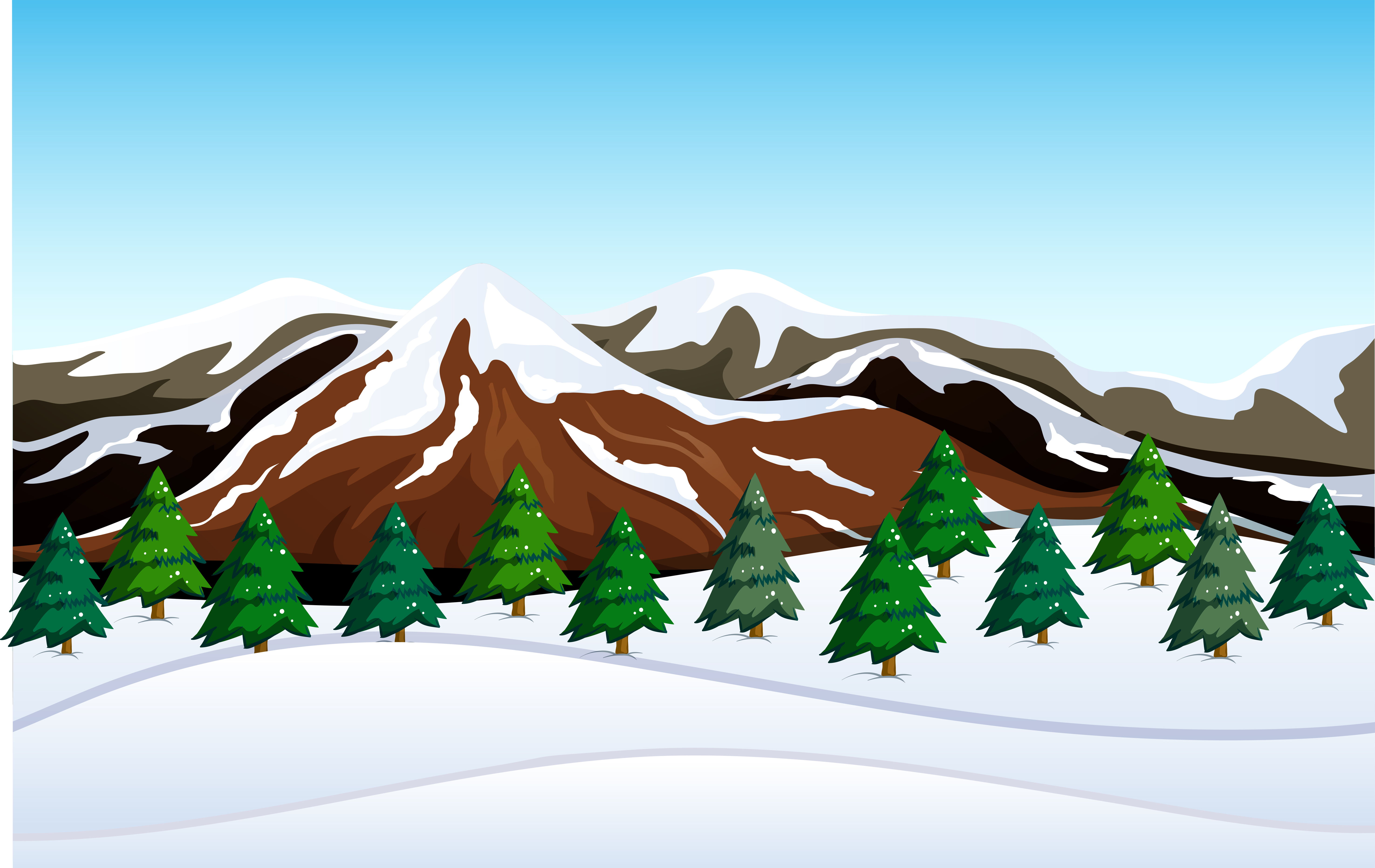 Un Paesaggio Di Montagna Di Neve Scarica Immagini Vettoriali Gratis Grafica Vettoriale E Disegno Modelli