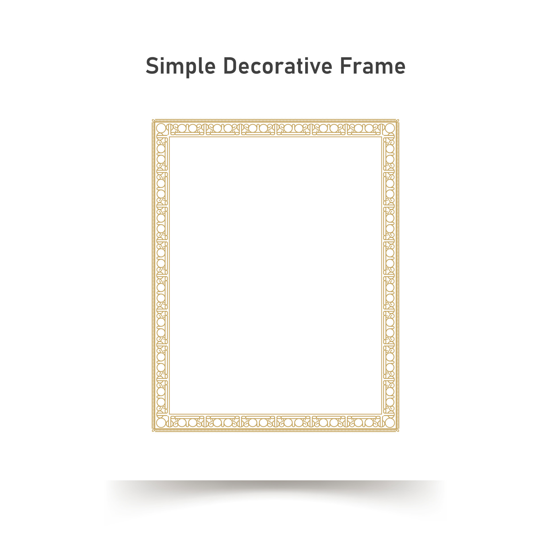 cornice quadrata di ornamento decorativo. semplice bordo della linea d'oro  per foto, design del certificato 4318790 Arte vettoriale a Vecteezy