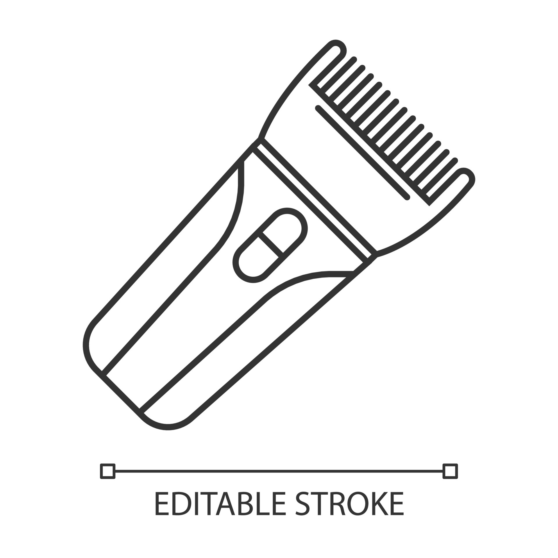 icona lineare del tagliacapelli. tagliacapelli elettrico. macchina per  tagliare i capelli. acconciatura uomo professionale. illustrazione al  tratto sottile. simbolo di contorno. disegno di contorno isolato  vettoriale. tratto modificabile 5362973 Arte