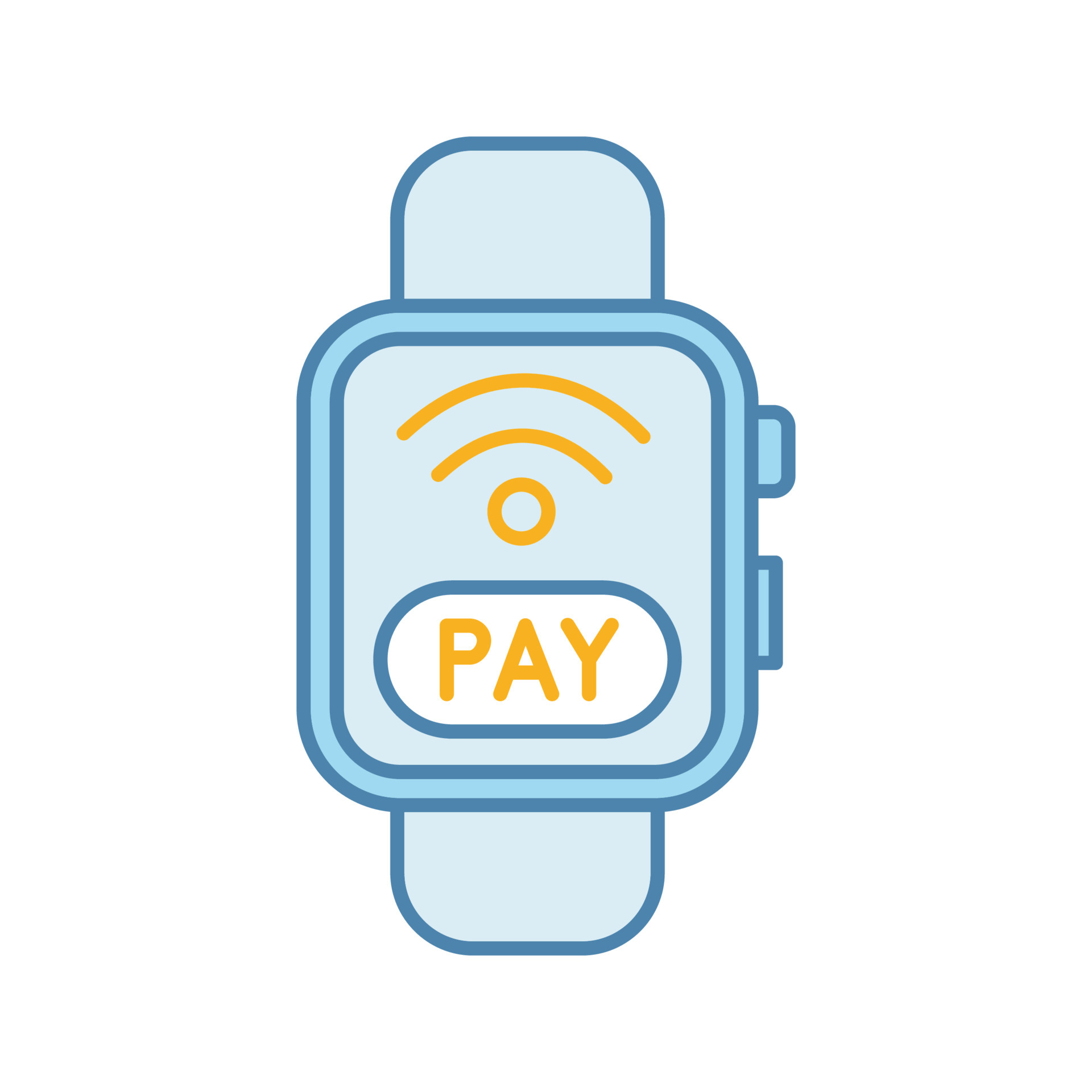 icona del colore di pagamento smartwatch nfc. paga con orologio da