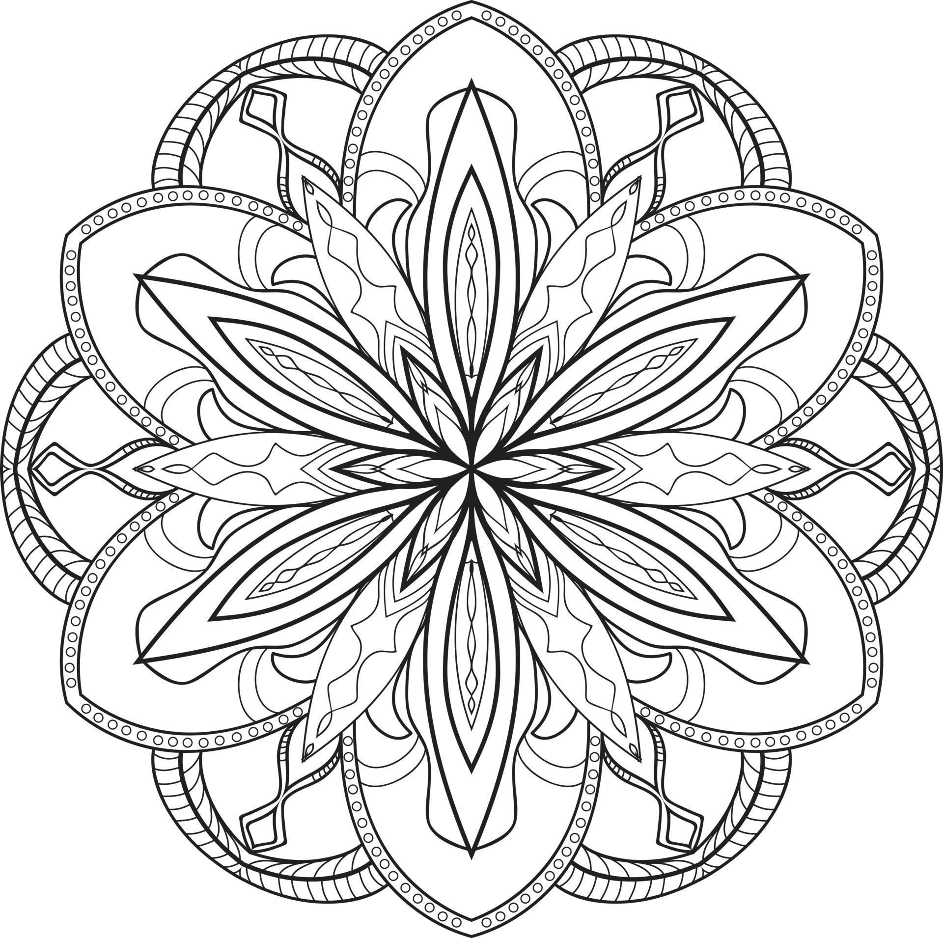 doodle mandala libro da colorare per adulti e bambini. decorativo rotondo  bianco e nero 5456879 Arte vettoriale a Vecteezy