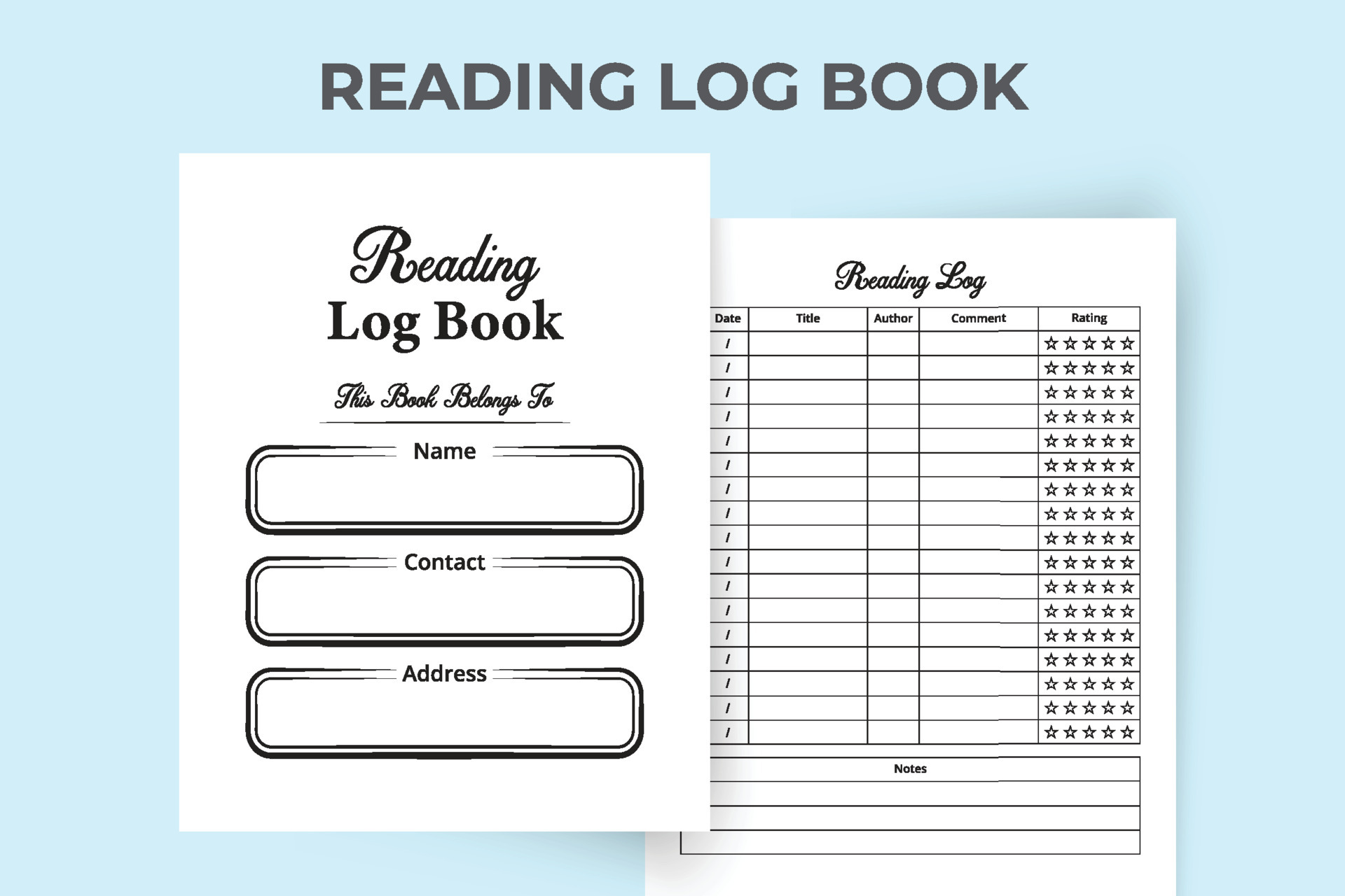 modello di quaderno di lettura. diario di monitoraggio delle recensioni di  libri per i lettori. diario di lettura del libro e interno del tracker  dell'espressione del lettore. interno di un taccuino. registro