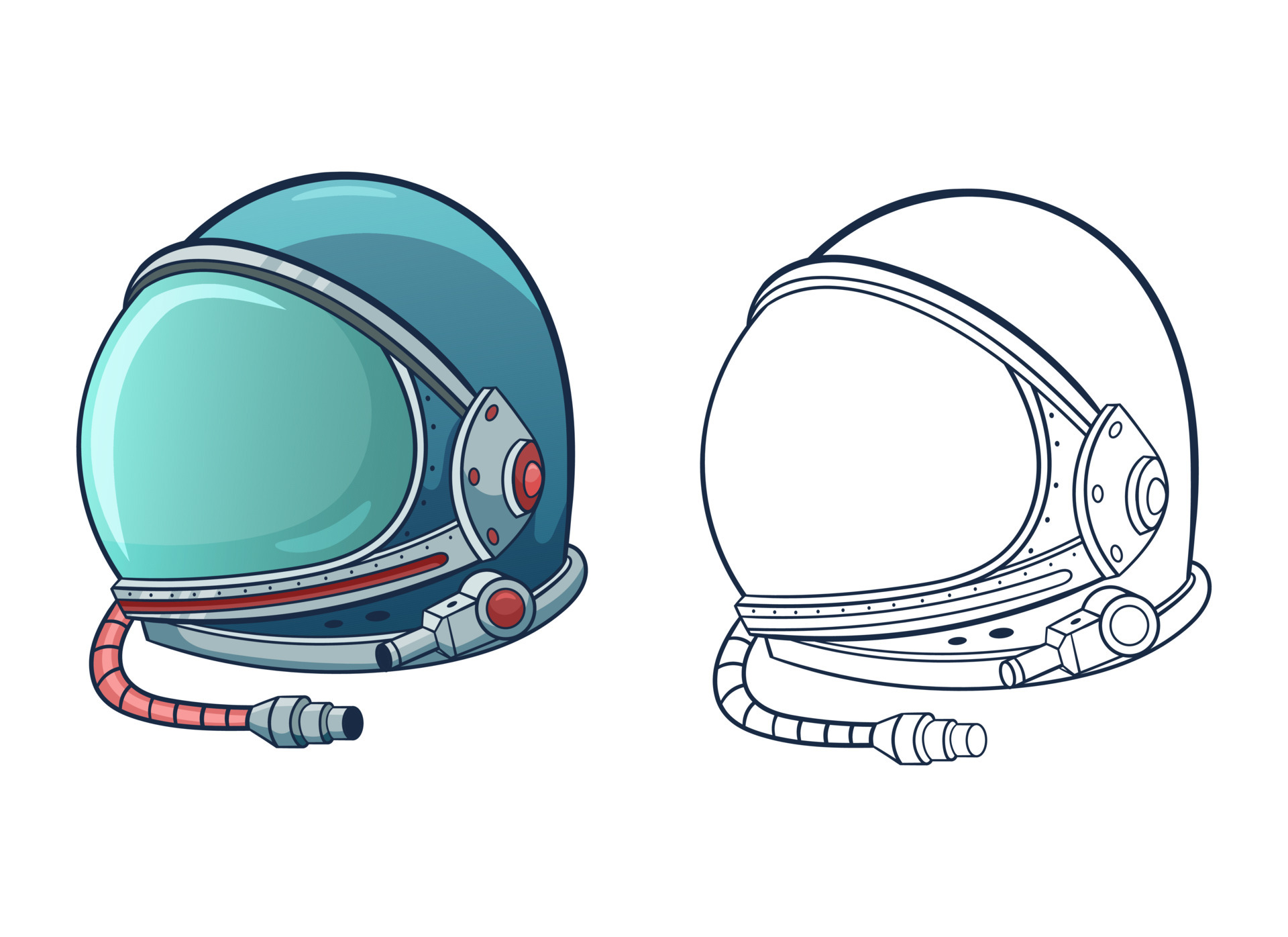 illustrazione del disegno vettoriale del casco dell'astronauta