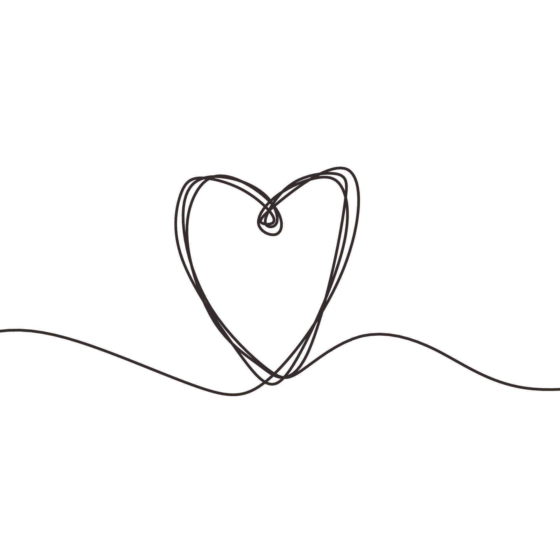 simbolo del cuore di disegno a linea continua, illustrazione minimalista  vettoriale in bianco e nero del concetto di amore. 8606328 Arte vettoriale  a Vecteezy