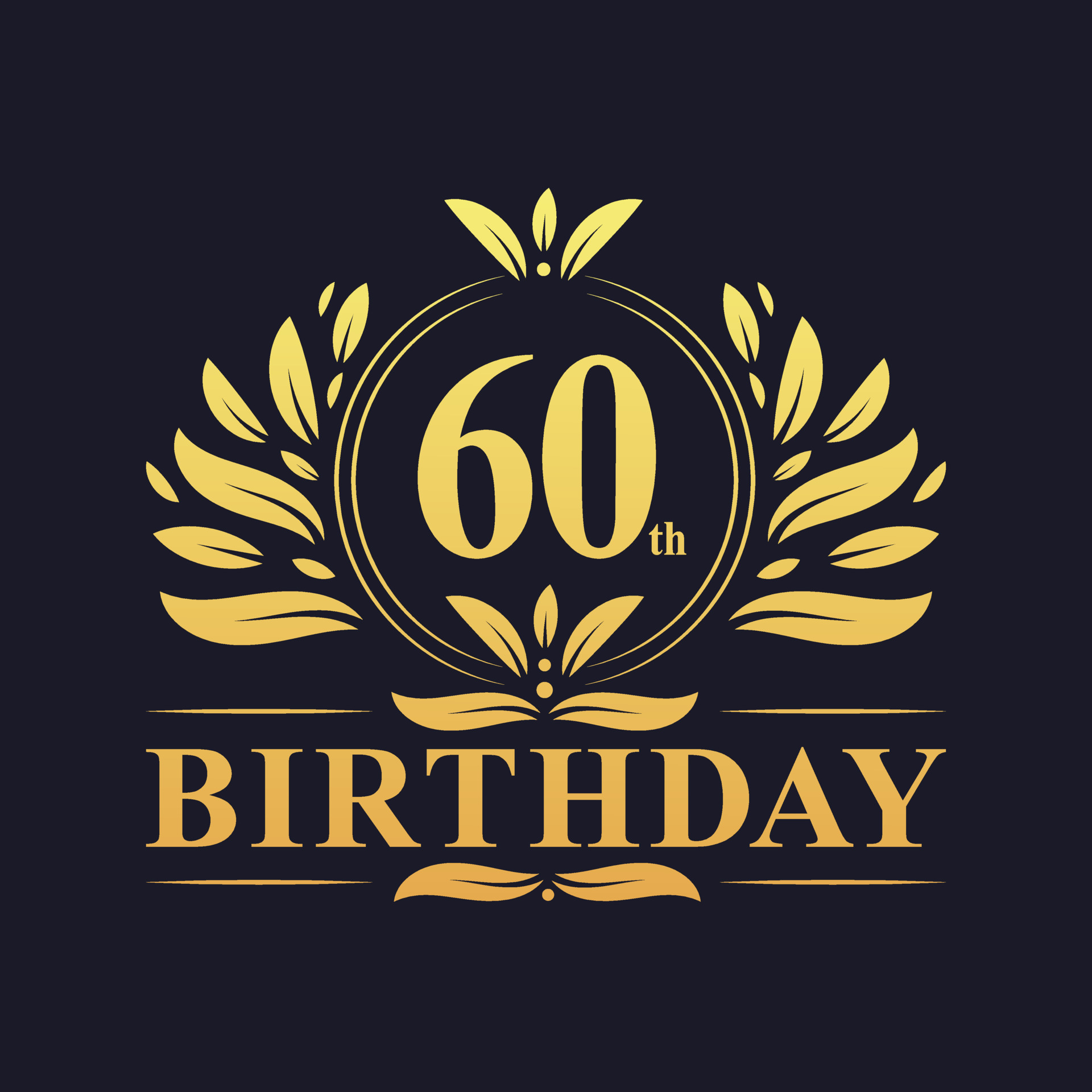 logo di lusso per il 60° compleanno, celebrazione dei 60 anni