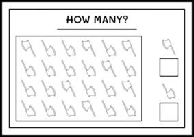 quanti ascia, gioco per bambini. illustrazione vettoriale, foglio di lavoro stampabile vettore