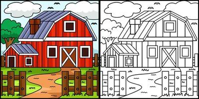 illustrazione colorata della pagina da colorare della fattoria vettore