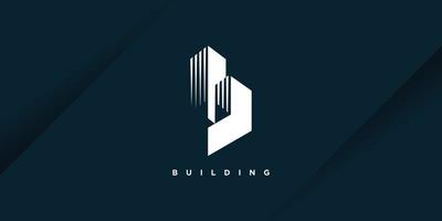 edificio logo design vettoriale con idea di concetto creativo