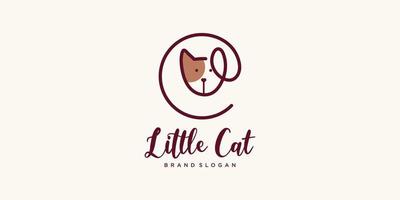design del logo del gatto con vettore premium in stile linea creativa