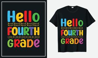 ciao quarta elementare torna a scuola t-shirt design vector