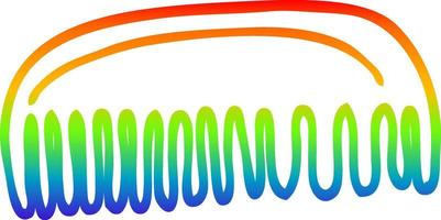 pettine di plastica del fumetto del disegno della linea del gradiente dell'arcobaleno vettore