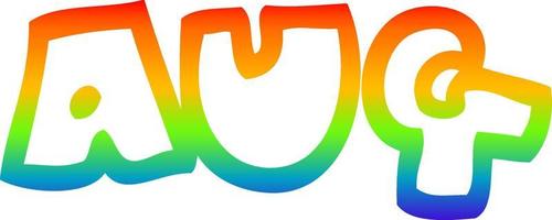arcobaleno gradiente linea disegno cartone animato mese di agosto vettore