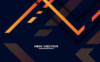 sfondo geometrico minimo. composizione dinamica di forme blu scuro con linee arancioni. sfondo astratto grafico futuristico moderno hipster. vettore
