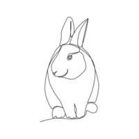 illustrazione vettoriale di coniglio disegnata in stile art linea