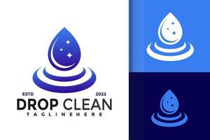 disegno del logo pulito della goccia della natura, vettore dei loghi dell'identità del marchio, logo moderno, modello di illustrazione vettoriale dei disegni del logo