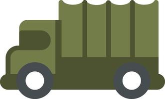 icona piana del camion militare vettore