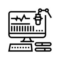 illustrazione vettoriale dell'icona della linea dello studio radiofonico dell'apparecchiatura
