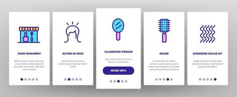 icone degli elementi di onboarding del negozio di bellezza impostano il vettore