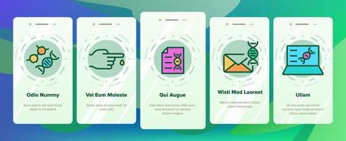 Le icone di onboarding del test del dna impostano il vettore