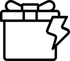 immagine di un pacchetto regalo con accanto un simbolo di un fulmine che simboleggia un pacchetto con un regalo di consegna fulminea vettore