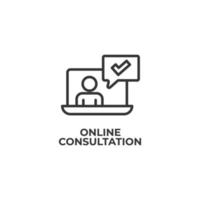 il segno di vettore del simbolo di consultazione online è isolato su uno sfondo bianco. colore dell'icona modificabile.