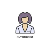 icona vettore nutrizionista. illustrazione vettoriale colorato design piatto. grafica vettoriale